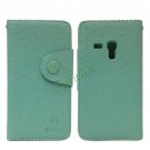 Candy TPU PU Leather Wallet Case Flip Stand for Samsung Galaxy S3 Mini I8190 Mint Green