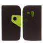 Contrast Candy Color TPU PU Leather Wallet Case Flip Cover for Samsung Galaxy S3 Mini I8190 Black