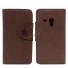 Contrast Candy Color TPU PU Leather Wallet Case Cover for Samsung Galaxy S3 Mini I8190 Coffee