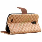 Fashion PU Leather Wallet Case Flip Cover with Strap for Samsung Galaxy S4 i9500 Orange