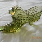 Green Fenton Glass Slipper