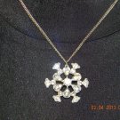 Silver Necklace w/Rhinestone Snowflake Pendant