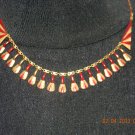 Maroon & Gold Tone Necklace