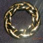 Round Gold Toned Brooch