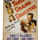 'Three Daring Daughters' Jane Powell Signed MGM Poster To Debbie Reynolds COA