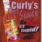 Metal Tin Sign Curly’s Hot Sauce