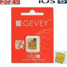 Real F981 Chip GEVEY ULTRA S Unlock sim card for iphone 4s ios 6.0 6.1.2 BB3.0.04 GSM W reset sim