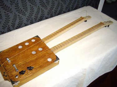 3 String & 1 String Twin Neck Cigar Box Guitar