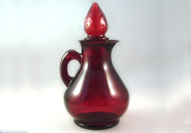 Avon Strawberry Bath Foam Ruby Red glass cruet-4a