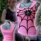 Spiderweb Punk Tank Top Pink