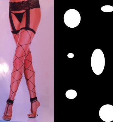 Large Fishnet  W garter and toe