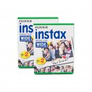 2 Packs 40 Instant Photos Fuji FujiFilm Instax Wide Film Polaroid Camera 200 210 X296