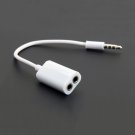 3.5mm Aux Auxiliary Dual Jack Splitter Extension Cable For iPod iPhone 6S 5S 4S