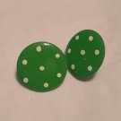 Vintage Green Dot Earrings