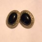 Onyx and Silver Vintage Earrings