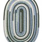 2' x 3' Oval Traditional Reversible Braided Rug Seafoam Color