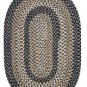 2' x 8' Oval Indoor/Outdoor Reversible Braided Rug Bluewash Color