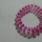 Pink And Clear  Tri- Beaded Bracelet