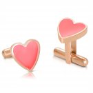 Poker Titanium Steel Rose Gold Plated Hearts Mens Cufflinks (POKERCUFFLINKS-ROSE)