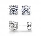 0.15 ct Round Diamond Basket Solitaire 14k White Gold Baby Stud Earrings Set (R015W)