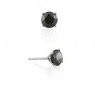 1.75 ct Black Diamond Solitaire 14k White Gold Martini Single Stud Earring (SE1050-175WB)