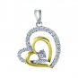 0.25ct Diamond Two-Tone 14k Yellow Gold Heart Pendant & Necklace Set (K1355-025W)