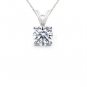 0.10 ct Round Diamond Basket Solitaire 14k White Gold Pendant + Necklace Set (KR010W)