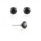 4 ct Black Diamond 14k White Gold Solitaire Martini Stud Earrings Set (E1050-400WB)