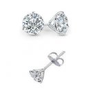 0.35 ct Round Diamond Martini Solitaire 14k White Gold Stud Earrings Set (R035W)