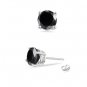 1.75 ct Black Diamond Solitaire 14k White Gold Single Stud Earring Basket (SE1050-175WB)