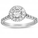 0.50 ct Round Diamond Halo Cluster Bridal Engagement Ring 14k White Gold (ER1375-RD-050W)