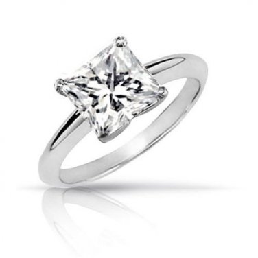 0.30 ct Princess Diamond Solitaire 14k White Gold Engagement Ring + EXTRAS (TSP030W)