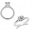 0.10 ct Round Diamond Solitaire 14k White Gold Engagement Ring + EXTRAS (TSR010W)