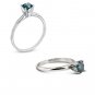 0.50 ct Round Blue Diamond Solitaire 14k White Gold Love Engagement Ring (TSR050WBL)