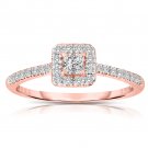 0.50 ct Princess Diamond Halo Bridal Engagement Ring 14k Rose Gold SALE (ER1375-PC-050RG-PROMO)
