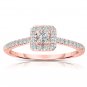 0.50 ct Princess Diamond Halo Bridal Engagement Ring 14k Rose Gold SALE (ER1375-PC-050RG-PROMO)