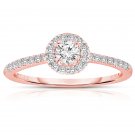 0.50 ct Round Diamond Halo Cluster Bridal Engagement Ring 14k Rose Gold SALE (ER1375-RD-050RG-PROMO)