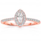 0.50 ct Marquise Diamond Halo Bridal Engagement Ring 14k Rose Gold SALE (ER1375-MQ-050RG-PROMO)