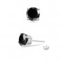 2.75 ct Black Diamond Solitaire 14k White Gold Single Stud Earring Basket (SE1050-275WB)