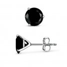 2.75 ct Black Diamond Solitaire 14k White Gold Single Stud Earring Martini (SE1050-275WB)