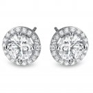 0.50 ct Round Diamond Halo Cluster Elegant Stud Earrings Set 14k White Gold (E1295-050W)