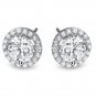0.50 ct Round Diamond Halo Cluster Elegant Stud Earrings Set 14k White Gold (E1295-050W)