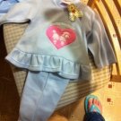 I Love Poodles Size 3 / 6 Months Teddy Boom Brand Blue Pajama Set