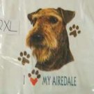 DS7 I love my AIREDALE  t-shirt shirt size 2XL NWT white great dog lovers gift