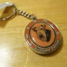 AIREDALE TERRIER spinning keychain great dog lovers gift I love my dog NWT