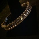 Silver Tone And Rhinestone Bangle Bracelet