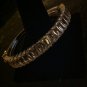 Silver Tone And Rhinestone Bangle Bracelet