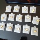 lot of gold tone dog pendants NWD new with defects lot of 14 schnauzer shar pei