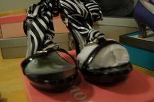 Touch Ups high heels changeable ribbon black tie up  formal 9 1/2 item # 295