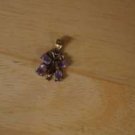 gold tone AMETHYST light PURPLE BUTTERFLY  Pendant vintage (for necklace) new